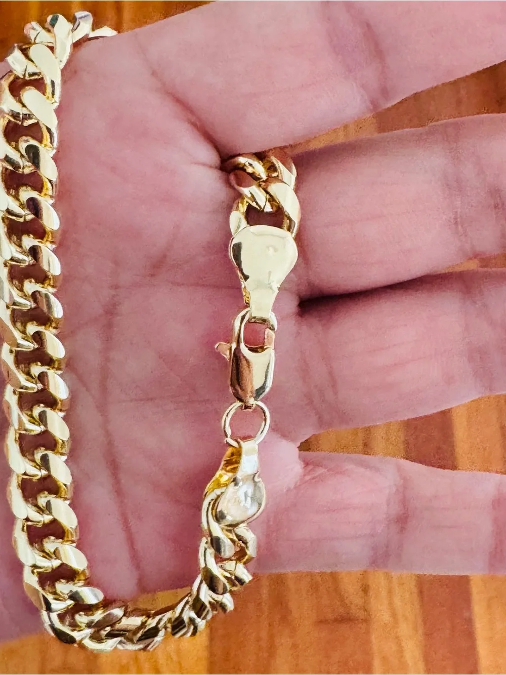 Classic 14K Gold Plated Men's Cuban Link Bracelet. New